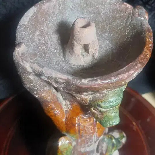 [BUNJANG] Tang Sancai "Shoushu" Ceramic Oil Lamp / 당삼채  서수 등잔 유등