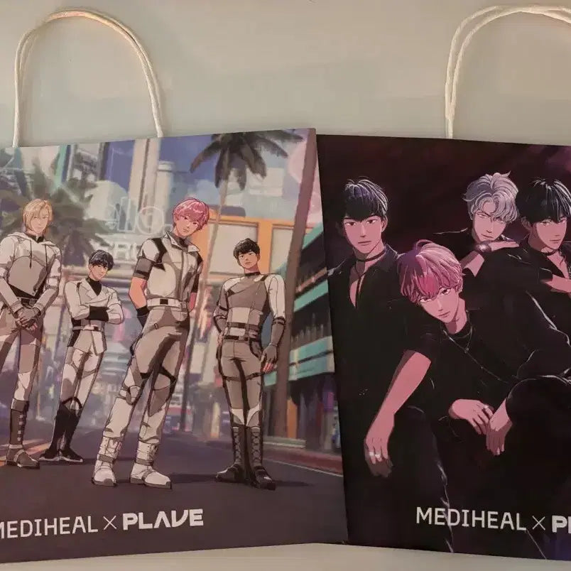 [BUNJANG] PLAVE Olive Young Dash Mediheal Shopping Bag &amp; Mini Postcard Set / 플레이브 올리브영 대쉬 메디힐 쇼핑백 2종(미사용), 미니엽서 2장