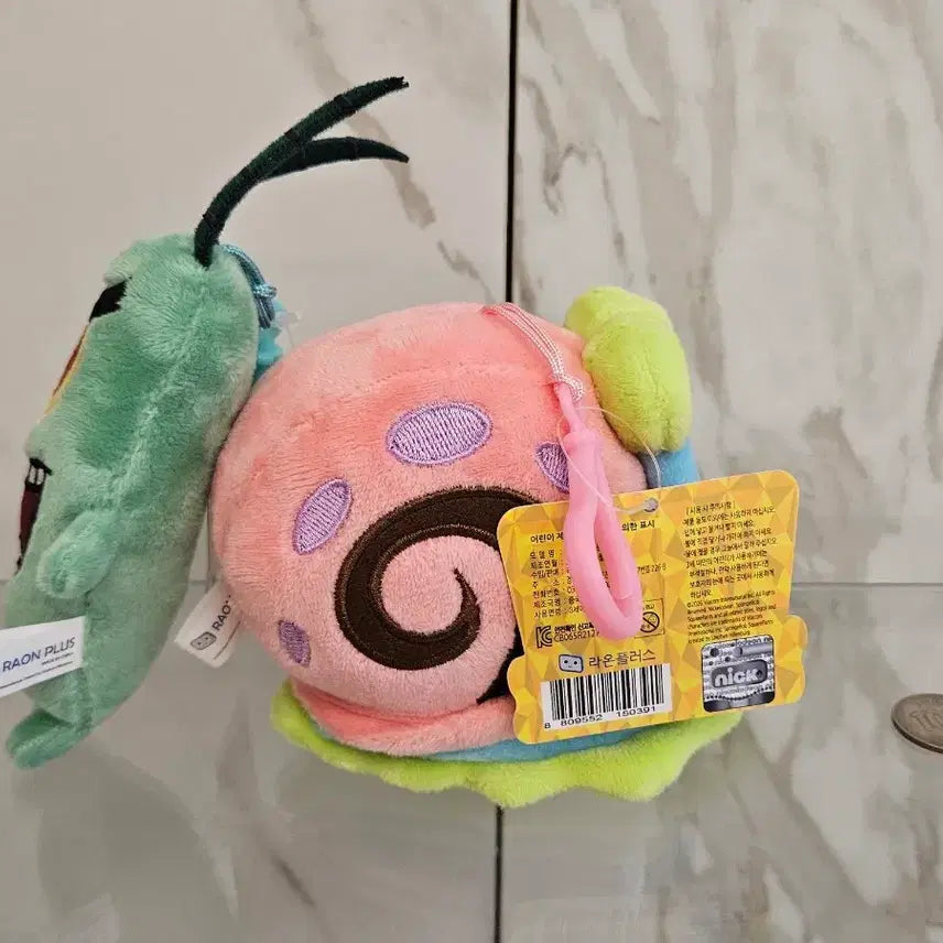 [BUNJANG] SpongeBob Plankton &amp; Pincus Keychain Plush Set / [새상품] 스펀지밥 플랑크톤&amp;핑핑이 세트 (가방고리 인형)