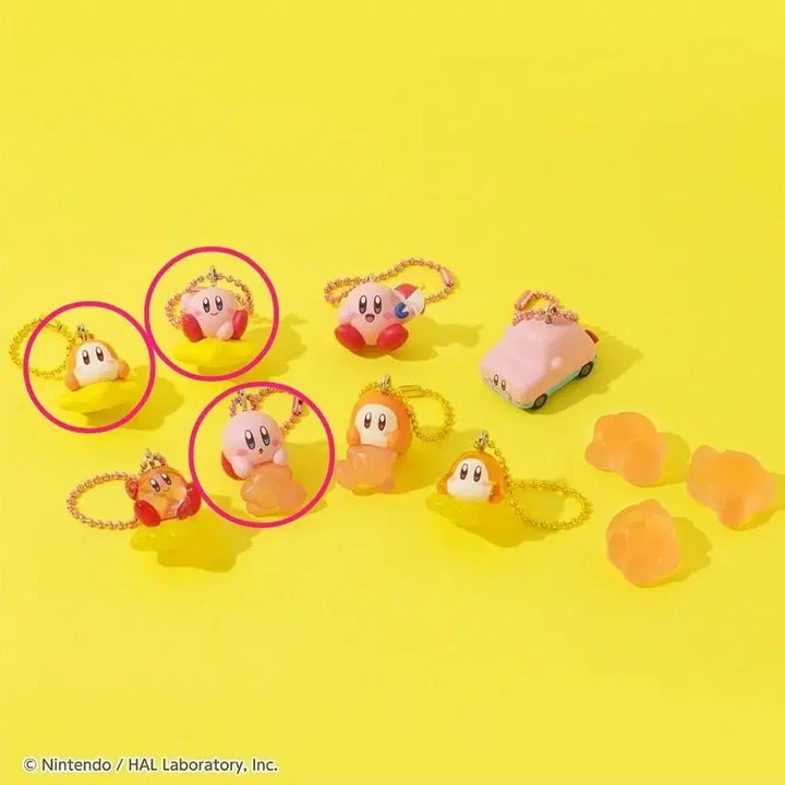 [BUNJANG] Kirby Warp Star &amp; Waddle Dee Warp Star &amp; Kirby Gummy Mascot Jelly Keychains (Set of 3) / 커비 마스코트 젤리 키링 3종