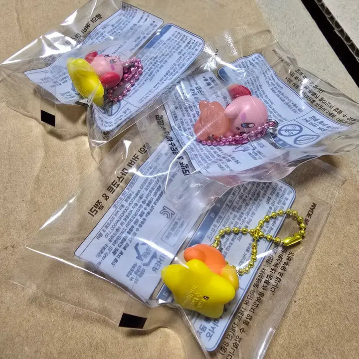 [BUNJANG] Kirby Warp Star &amp; Waddle Dee Warp Star &amp; Kirby Gummy Mascot Jelly Keychains (Set of 3) / 커비 마스코트 젤리 키링 3종