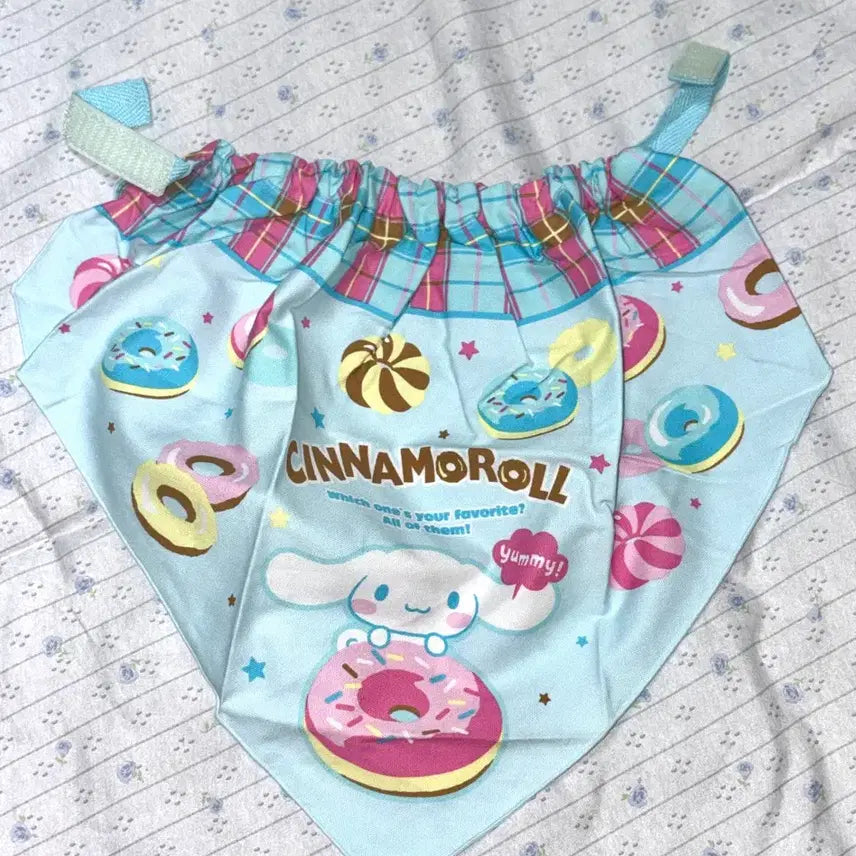 [BUNJANG] Sanrio Cinnamoroll 2008 Donut Pattern Bib / 고전 2008 시나모롤 도넛 턱받이