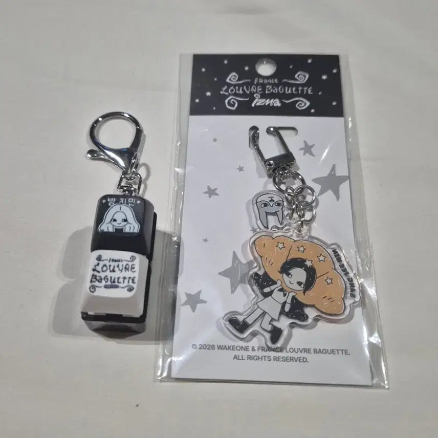 [BUNJANG] Izuna France Louvre Baguette Pop-up Bang Jimin Keyring / 이즈나 프랑스루브르바게트 팝업 방지민 키캡 키링