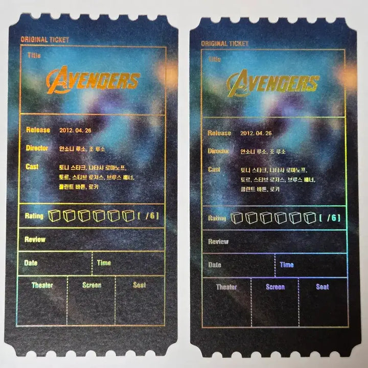 [BUNJANG] Marvel Original Ticket Avengers Infinity War Endgame / 마블 비공굿 오리지널 티켓 오티 어벤져스 인피니티워 엔드게임