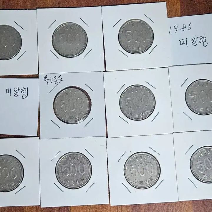 [BUNJANG] South Korean 500 Won Coin Set (1982-2019) / 500원 줄세우기(1982년부터2019년)사용제,미사용제. 동전.주화