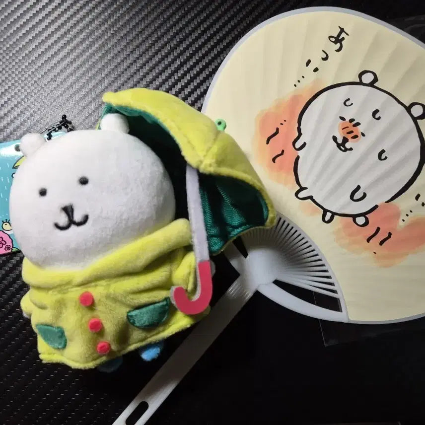 [BUNJANG] Nongdamgom Mascot Doll Keyring / 우산 우비 농담곰 마스코트 인형 키링 노벨티 부채