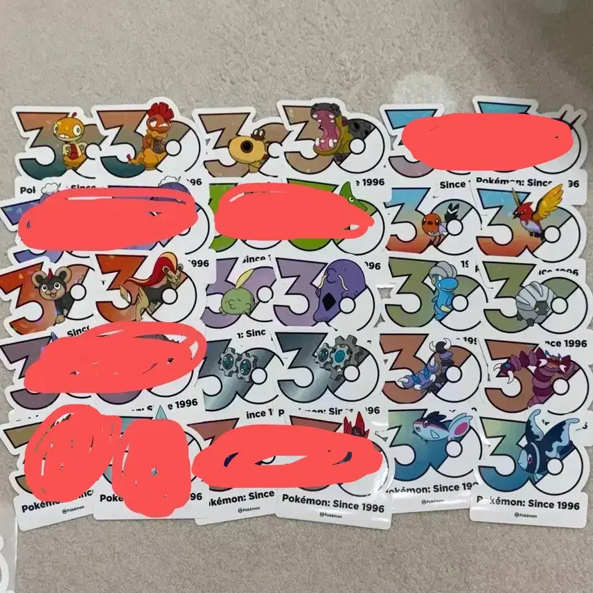 [BUNJANG] Pokemon 30th Anniversary Logo Sticker Set / [판매]포켓몬 30주년 로고스티커 원가양도합니당 !!!!!