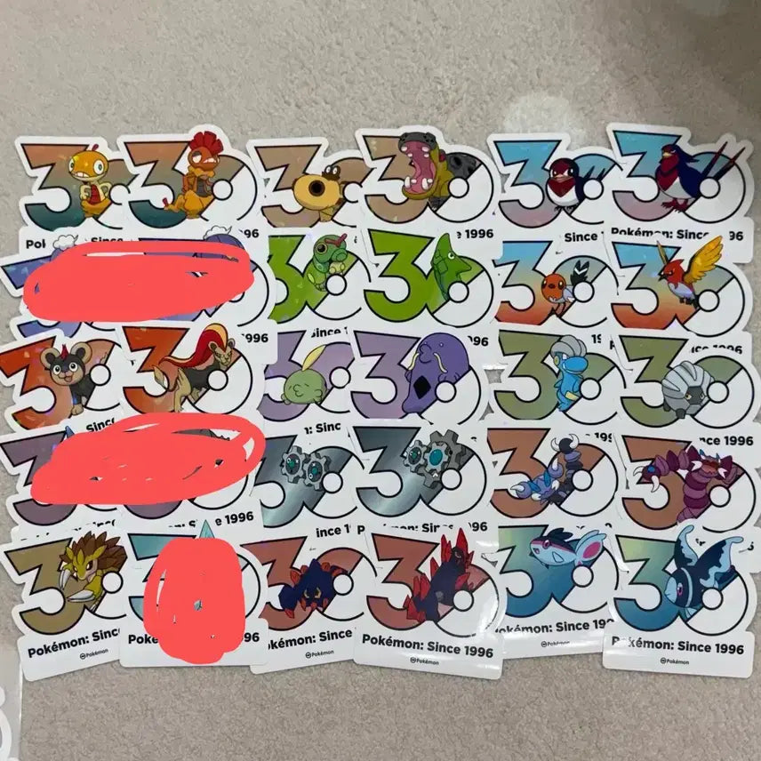 [BUNJANG] Pokemon 30th Anniversary Logo Sticker Set / [판매]포켓몬 30주년 로고스티커 원가양도합니당 !!!!!