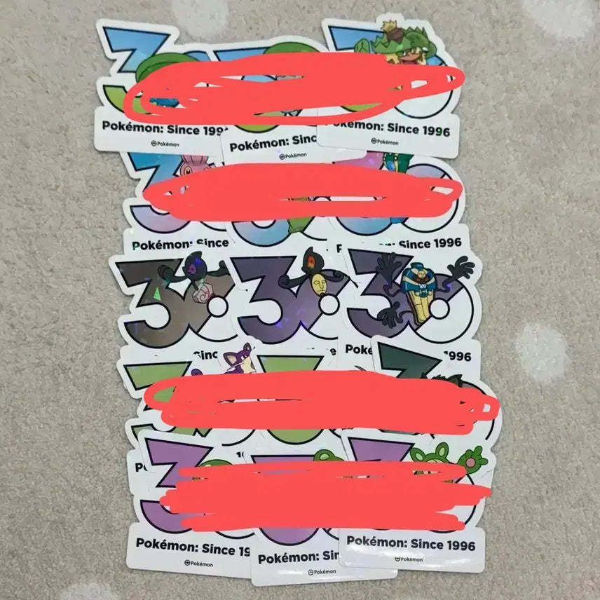 [BUNJANG] Pokemon 30th Anniversary Logo Sticker Set / [판매]포켓몬 30주년 로고스티커 원가양도합니당 !!!!!