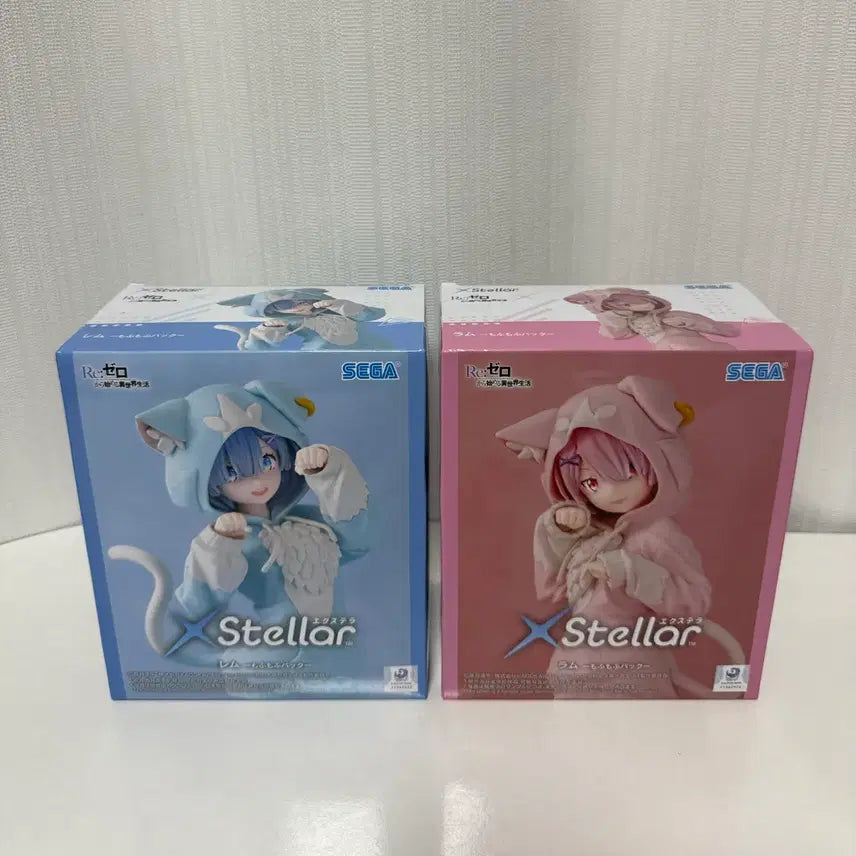[BUNJANG] SEGA Re:Zero Ram &amp; Rem Cat Hood Bundle Set (Sealed) / 미개봉 일괄 SEGA Re:Zero 람&amp;렘 피규어