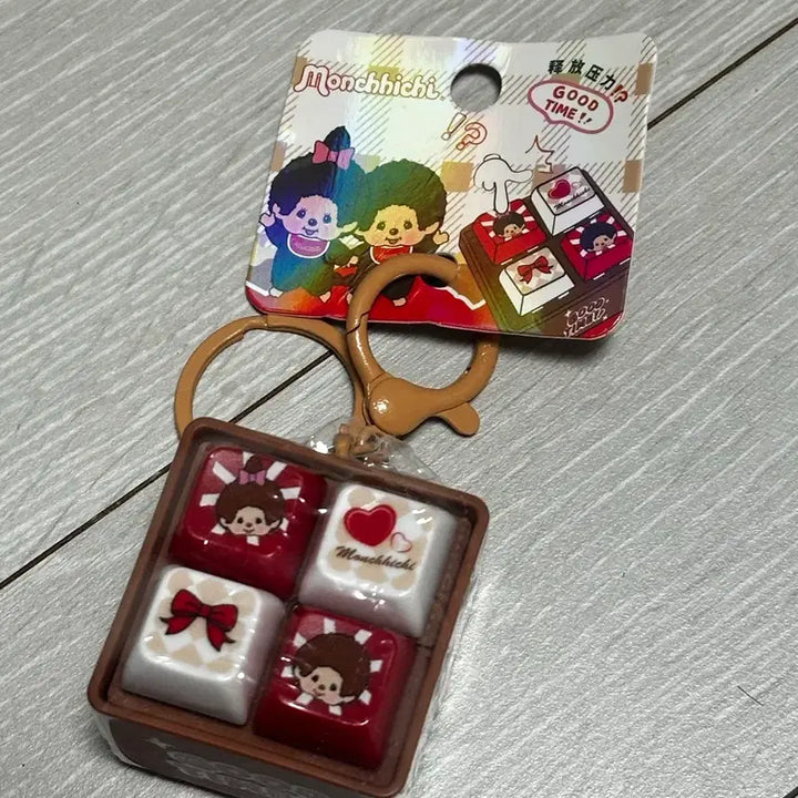 [BUNJANG] Genuine Monchhichi 4-Key LED Sound Keycap Keyring / 정품 몬치치 4구 LED 사운드 키캡 키링 새상품