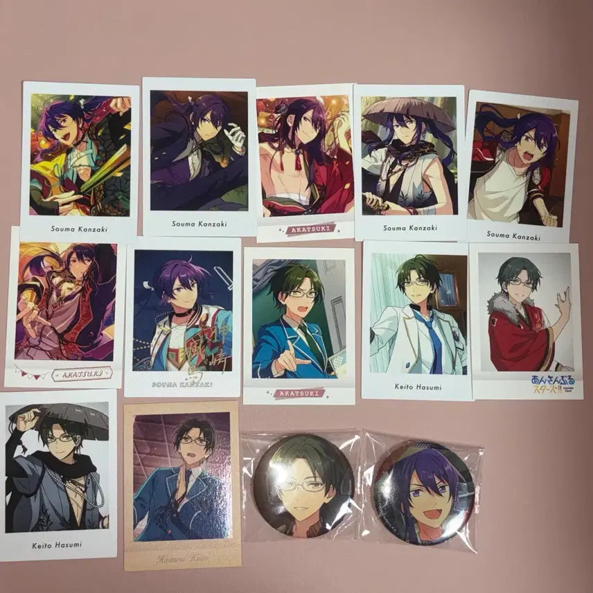 [BUNJANG] Ensemble Stars! Kaito Hasumi &amp; Soma Kanzaki Crimson Moonlight Bundle Set Pashacollection Pins / 앙스타 홍월 하스미 케이토 칸자키 소마 파샤 캔뱃지 일괄