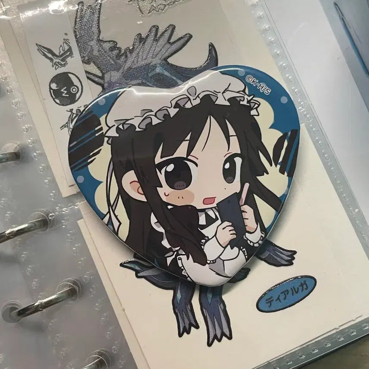 [BUNJANG] K-ON! Mio Akiyama Maid Uniform Heart Can Badge / 케이온 미오 메이드복 하트캔뱃지