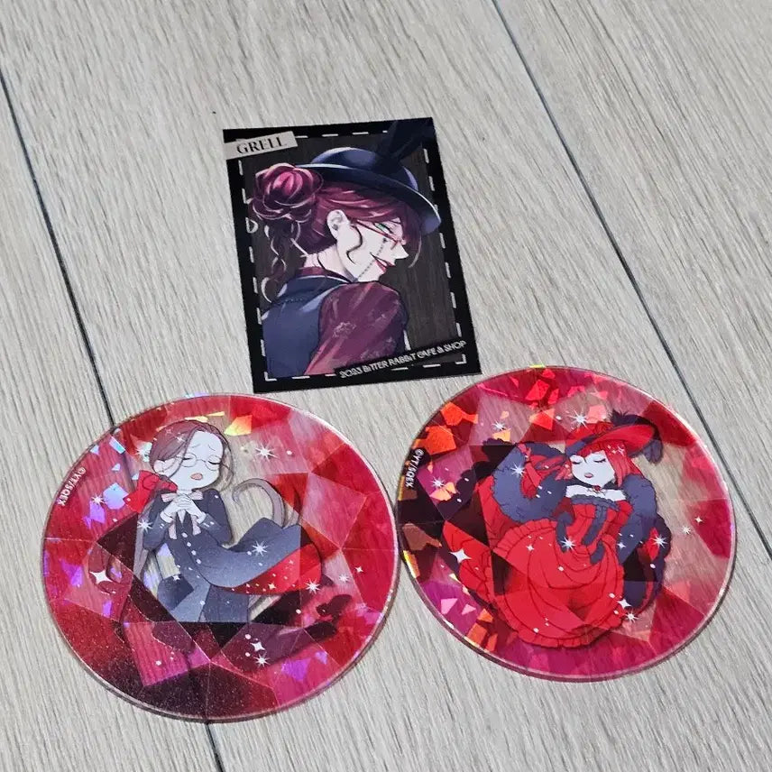 [BUNJANG] Black Butler Gretel Mad Madame Red Set &amp; Gretel Black Label Special Card / 흑집사 아크릴코스터 그렐 마담레드 세트&amp;그렐 블랙라벨 특전카드