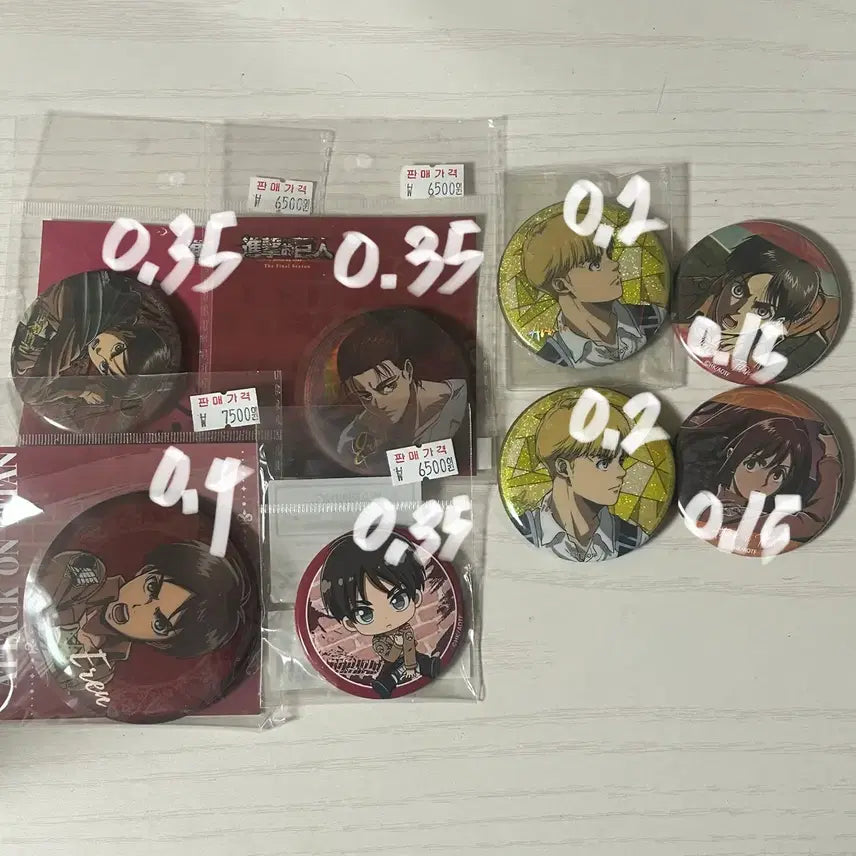 [BUNJANG] Attack on Titan Eren, Armin, Sasha Can Badges / 진격의 거인 진격거 에렌, 아르민, 사샤 캔뱃지