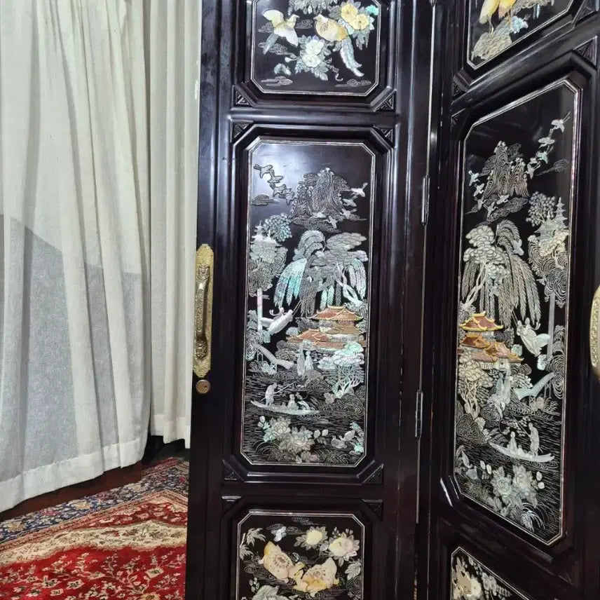[BUNJANG] 1970s Tongyeong Segmented Mother-of-Pearl 2-Panel Folding Screen / No8-1 70S 빈티지 통영 세절자개 2폭 병풍