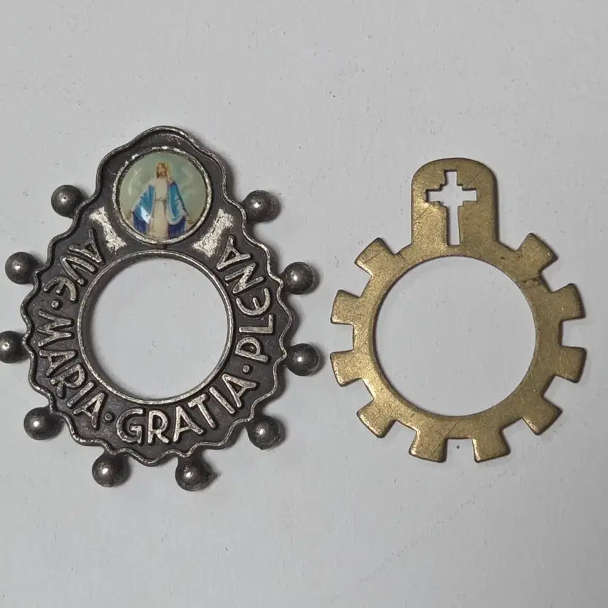 [BUNJANG] Antique Metal Rosary Set of 2 (Virgin Mary, Italian) / 앤틱 금속 묵주 2개세트 성모마리아 이타리아 앤틱