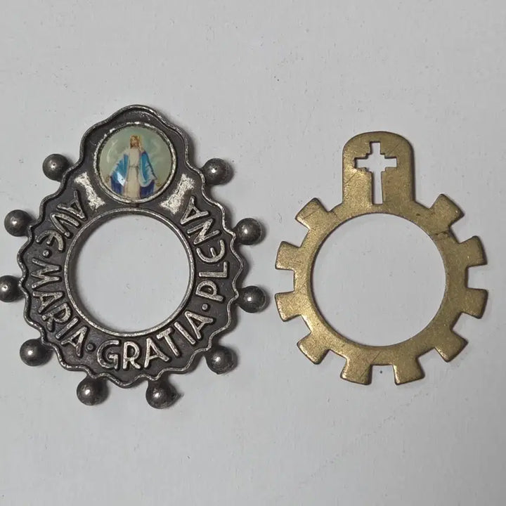[BUNJANG] Antique Metal Rosary Set of 2 (Virgin Mary, Italian) / 앤틱 금속 묵주 2개세트 성모마리아 이타리아 앤틱