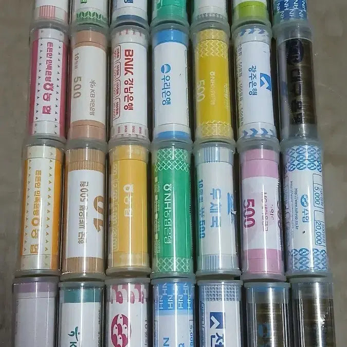 [BUNJANG] Vintage Coin Rolls Bundle Set / 옛날돈 구도안 10주 은행별 롤주화 일괄