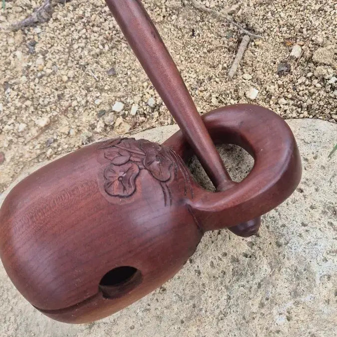[BUNJANG] 18cm Wood Carved Piece with Handle / 18   12 센치 손잡이포함통나무조각무늬