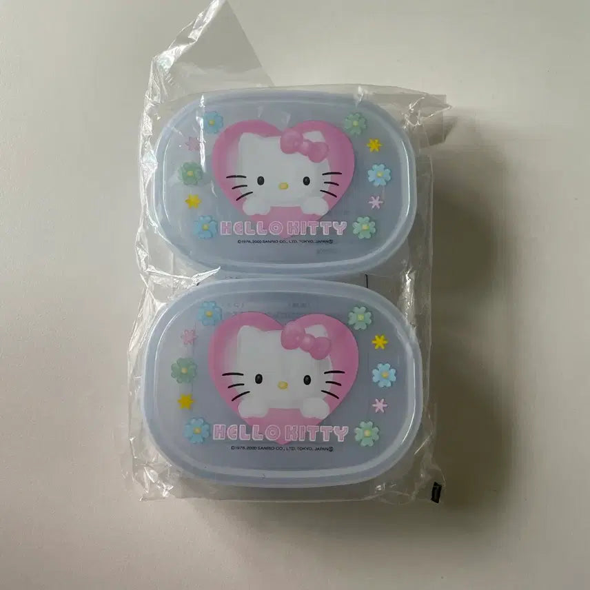 [BUNJANG] Vintage Hello Kitty Mini Lunch Box Set - Blue / 고전 키티 미니 도시락 세트 블루