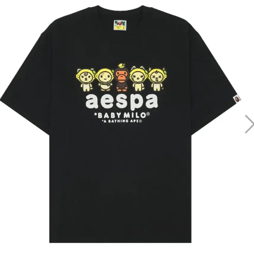 [BUNJANG] A Bathing Ape x aespa Lemonade T-Shirt Black Size S / 베이프 에스파 레몬에이드 티셔츠