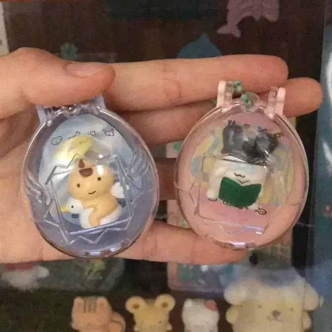 [BUNJANG] Rare 1996-1997 Vintage Hello Kitty Tamagotchi Charm Set (Tenshichi, Mimichi) / 초레어! 일본 1996 1997 고전 키티 다마고치 키링 텐시치 미미치