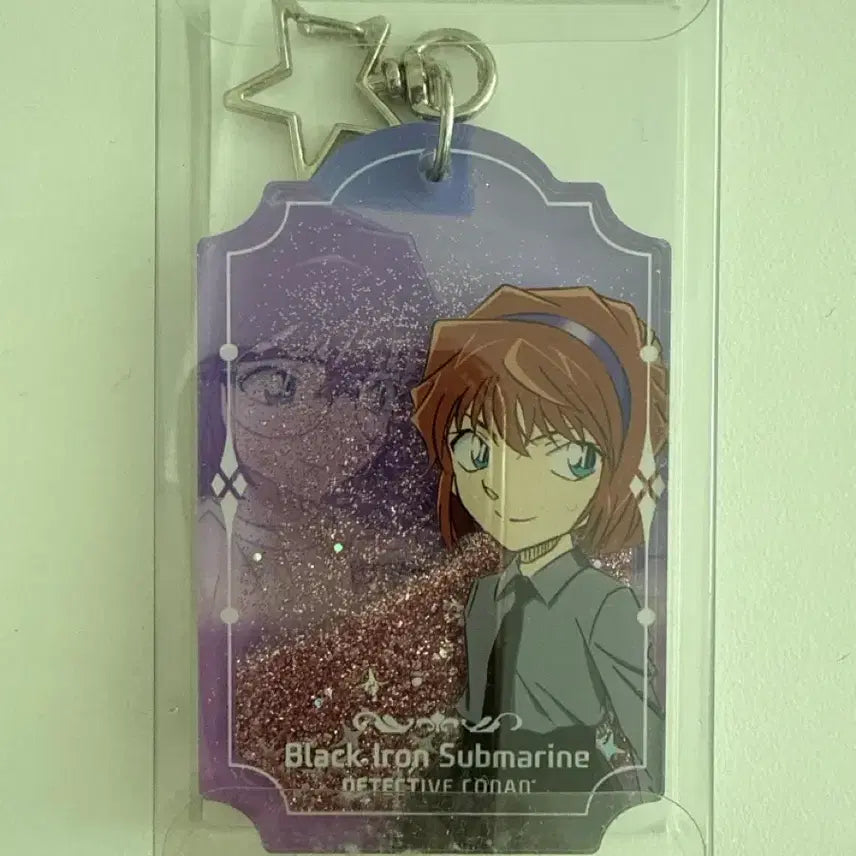 [BUNJANG] Detective Conan Ai Haibara Red Rose Glitter Acrylic Keychain / 명탐정 코난 하이바라 아이 홍장미 글리터 아크릴 키링