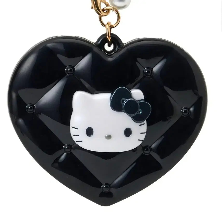 [BUNJANG] Hello Kitty Quilting Enamel Heart Keyring Mirror / 헬로키티 퀼팅 에나멜 하트 키링 거울