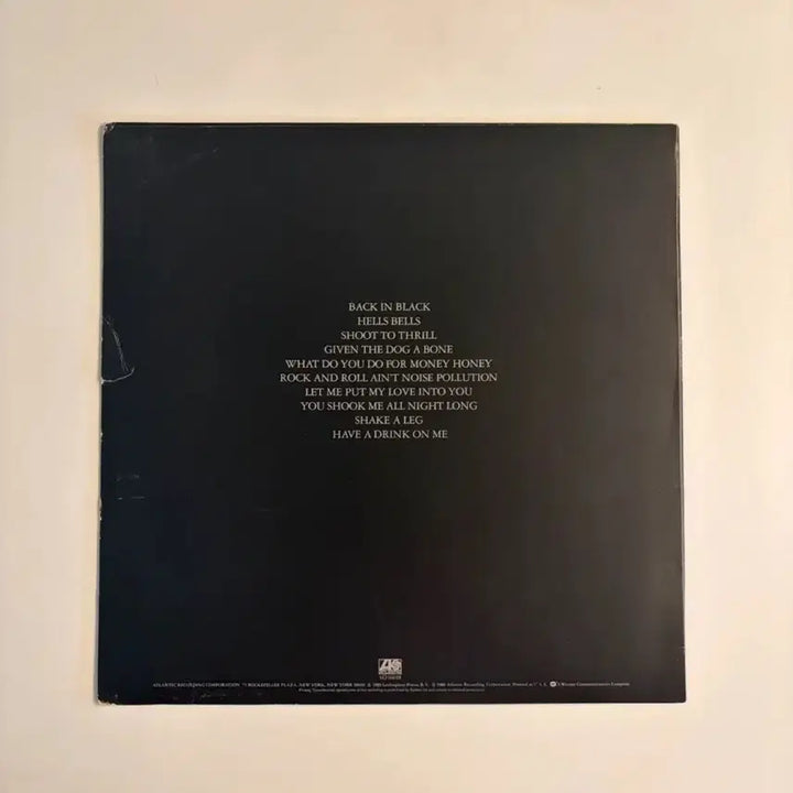 [BUNJANG] AC/DC Back In Black 1980 US Original Pressing LP / AC/DC - Back In Black 1980 US 초반 LP