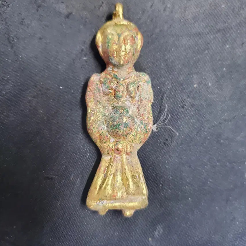 [BUNJANG] Gilded Bronze Figure Pendant (2) Chinese Antique Collectible / 출토품 금동제 인물형 호신불 펜던트(2) 중국 골동품 고미술품 수집품 불상 불교