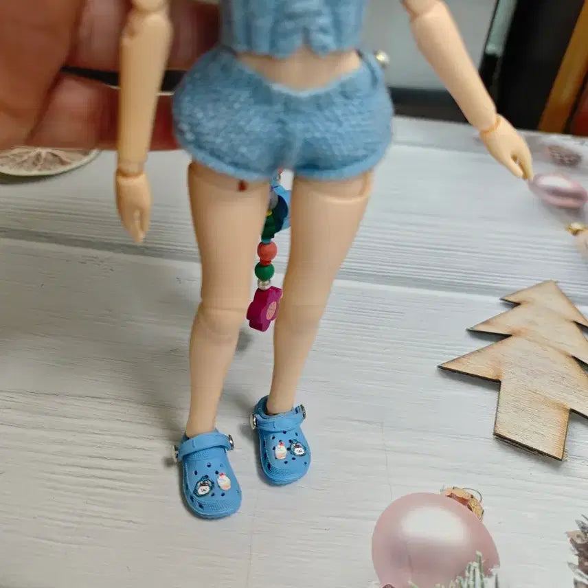 [BUNJANG] Obitsu 22/24 Bryce Doll Shoes - Sky Blue Crocs Style Slippers / 브라이스 오비츠22/24 신발 슬리퍼