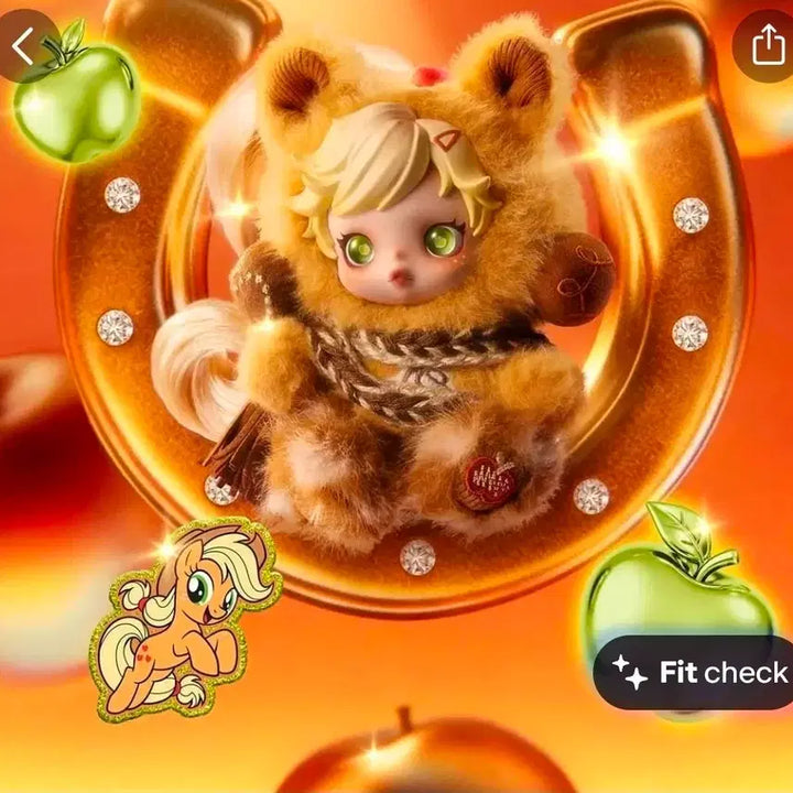[BUNJANG] Pop Mart Skullpanda My Little Pony Applejack Keychain Figure / 팝마트 스컬판다 마이리틀포니 애플잭 미개봉 키링 피규어 산리오 산엑스