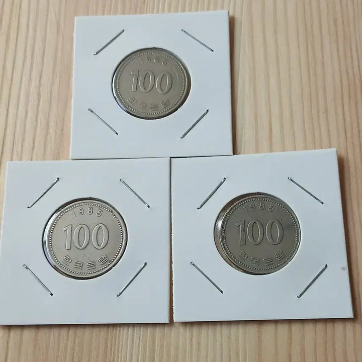 [BUNJANG] Bank of Korea 1985 100th Anniversary Commemorative Coin Bundle Set / 한국은행 1985년 100주 3개일괄 준특년도