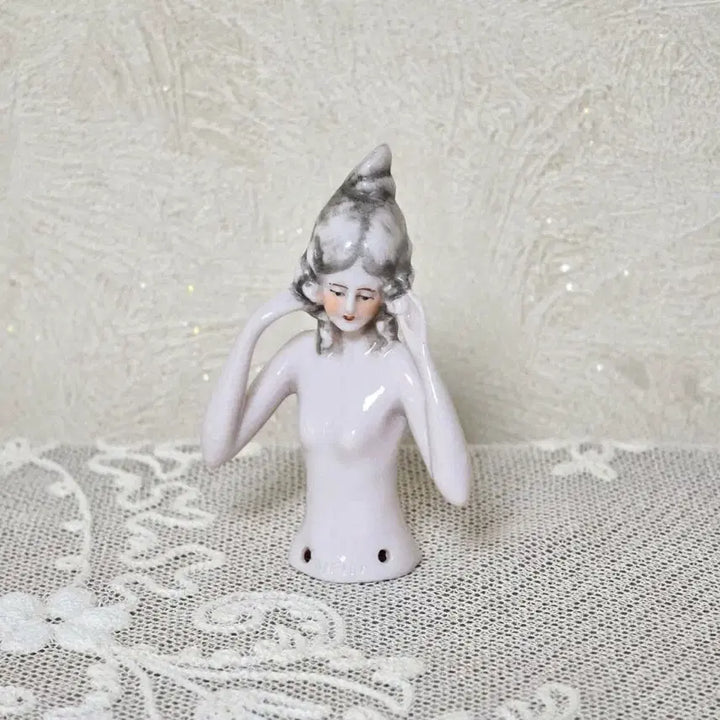 [BUNJANG] Antique German Half Doll Porcelain Figurine / Antique Half Doll 독일 앤틱 하프돌 도자기 인형 빈티지 소품 오브제 장식