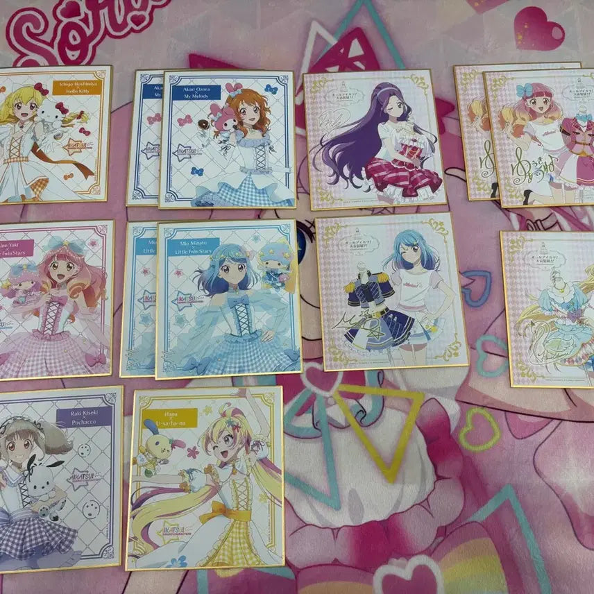 [BUNJANG] Aikatsu! Sanrio Collaboration Shikishi Board Set / 아이카츠 산리오 대의상전 색지 판매 아이엠스타 스타즈 이치고 라임 아카리 히메
