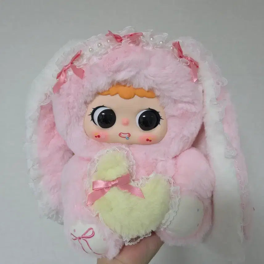 [BUNJANG] Zimo 400 Pink Rabbit Costume Yellow Heart Plush Toy / 지이모400