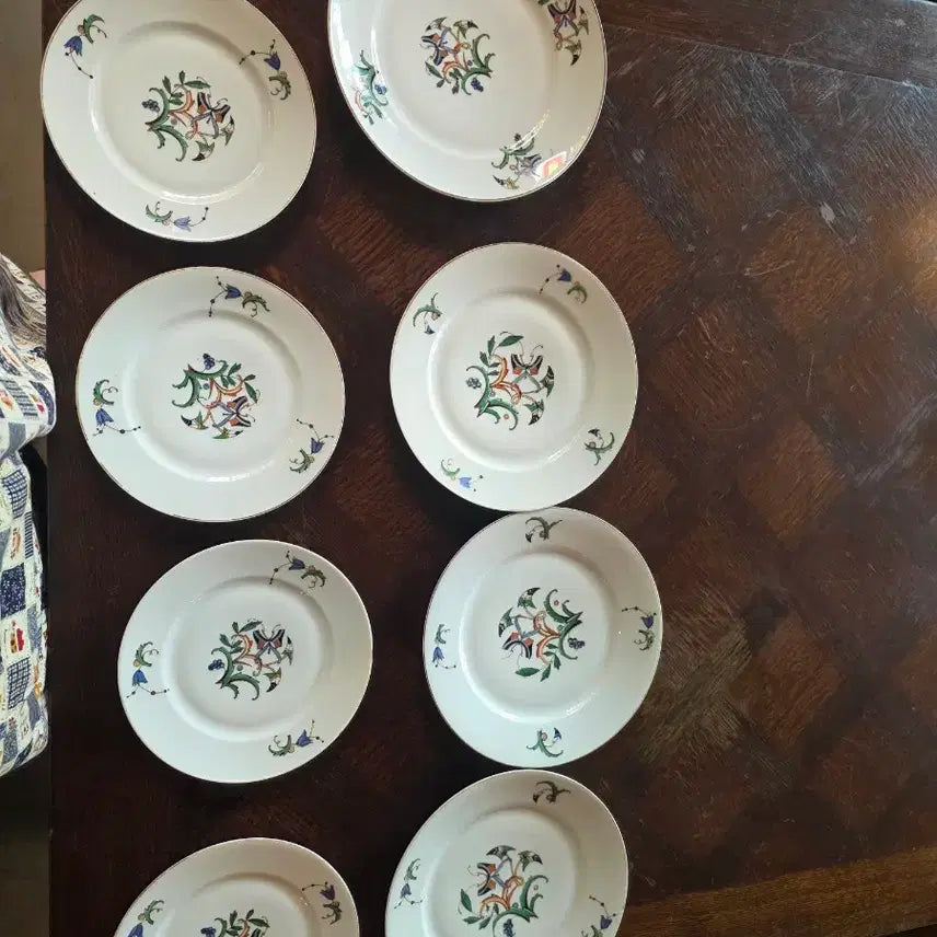 [BUNJANG] 1920s-1930s Czechoslovakia Porcelain Plate Set (8 Pieces) / [앤틱/빈티지] 1920~30년대 체코슬로바키아 고급 포슬린 접시 8장 세트