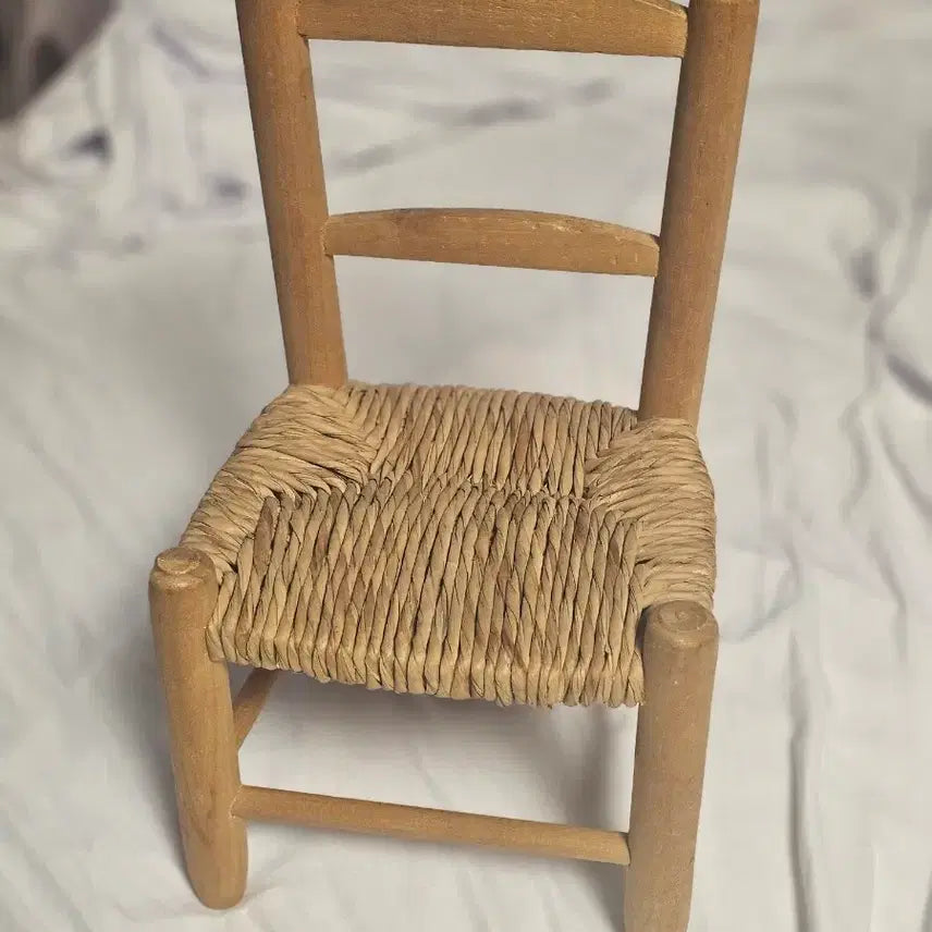 [BUNJANG] Vintage German Wooden Rattan Doll Chair / 독일 빈티지 원목 인형 라탄 체어