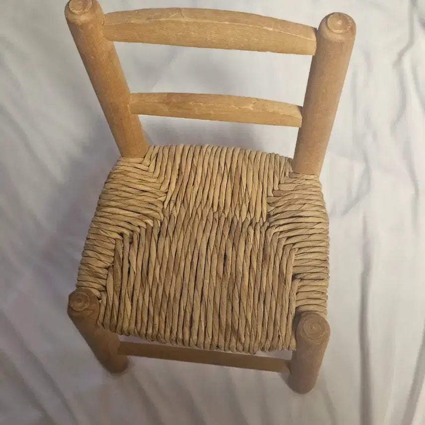 [BUNJANG] Vintage German Wooden Rattan Doll Chair / 독일 빈티지 원목 인형 라탄 체어