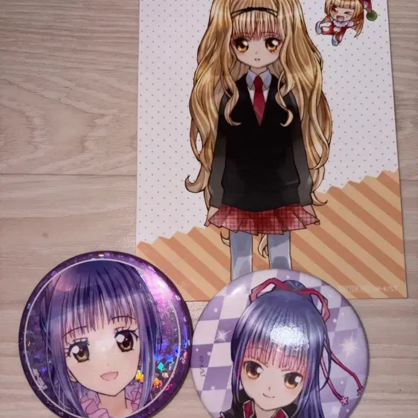 [BUNJANG] Kekkaishi Limited Edition Pop-up Store "Nadeshiko &amp; Shiya" Postcard and Badge Set / 캐캐체 팝업 리마 엽서 특전 나데시코 시아 뱃지