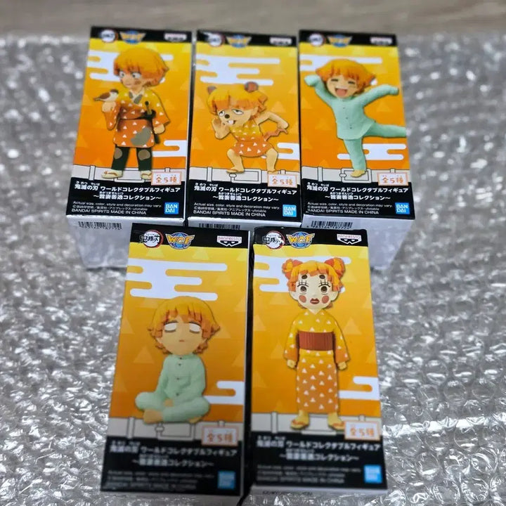 [BUNJANG] Demon Slayer Agatsuma Zenitsu World Collectable Figure 5-Figure Set (Sealed) / 미개봉) 귀멸의 칼날 월콜 아가츠마 젠이츠 5종세트