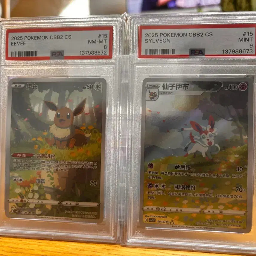 [BUNJANG] Pokemon Card Eevee / Sylveon 2025 CBB2 CS PSA 8 / PSA 9 / 포켓몬 카드 이브이/님피아 2025 CBB2 CS PSA 8/9