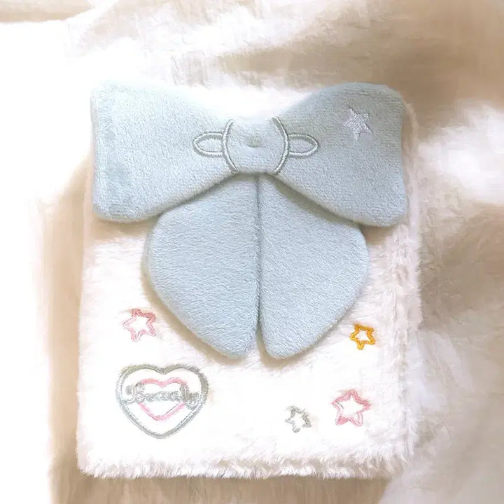 [BUNJANG] A6 6-Ring Fluffy Ribbon Binder / A6 6공 플러피 리본 털 포카 바인더