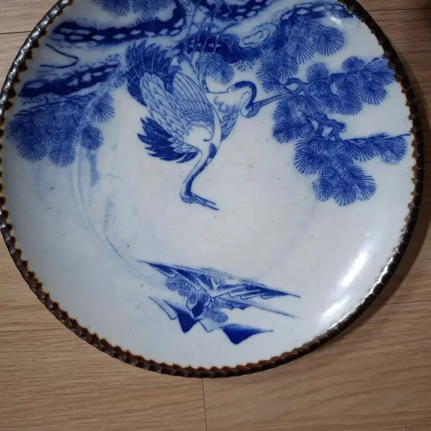 [BUNJANG] Blue and White Porcelain Crane Motif Plate / 청화백자 학 문양 접시