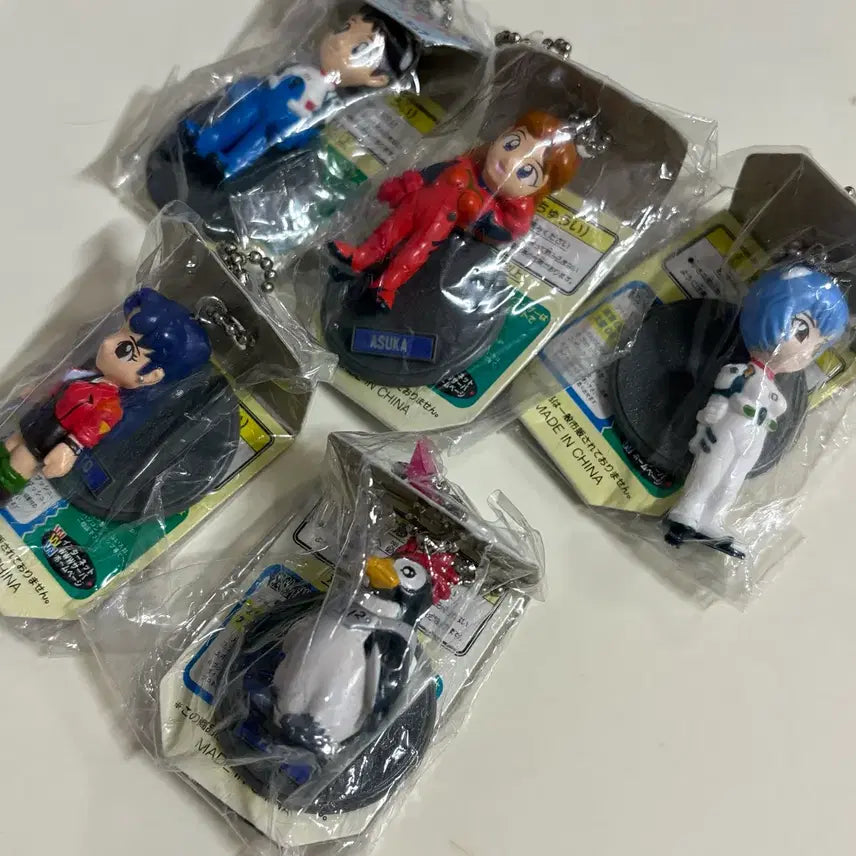 [BUNJANG] Evangelion Figures Keychain Bundle Set (5 Types) / (미개봉) 에반게리온 피규어 키링 5종 일괄
