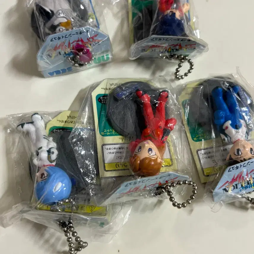 [BUNJANG] Evangelion Figures Keychain Bundle Set (5 Types) / (미개봉) 에반게리온 피규어 키링 5종 일괄