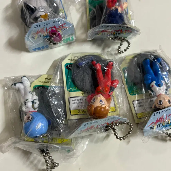[BUNJANG] Evangelion Figures Keychain Bundle Set (5 Types) / (미개봉) 에반게리온 피규어 키링 5종 일괄