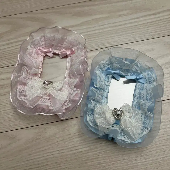 [BUNJANG] Lace Wedding Photocard Holder Set (Blue, Pink) / 레이스 웨딩 포카홀더 블루 핑크