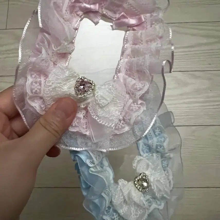 [BUNJANG] Lace Wedding Photocard Holder Set (Blue, Pink) / 레이스 웨딩 포카홀더 블루 핑크